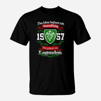 Vintage 1957 Legenden Geburtstag T-Shirt, Retro Design - Seseable