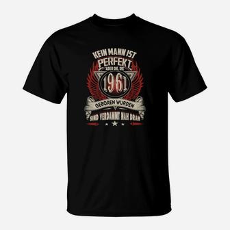 Vintage 1961 Geburtsjahr Herren T-Shirt, Retro Design - Seseable