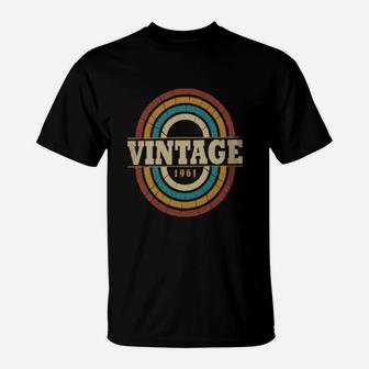 Vintage 1961 Rainbow 60th Birthday T-Shirt - Seseable