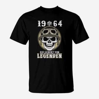 Vintage 1964 Motorrad-Schädel T-Shirt für Legenden - Seseable