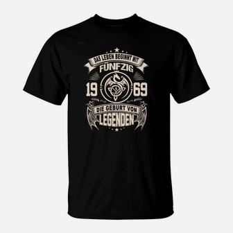 Vintage 1969 Geburtstags-T-Shirt, Legenden Sind Geboren - Seseable