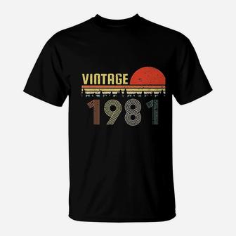 Vintage 1981 Birthday Gift Idea For Men Original Parts T-Shirt - Seseable