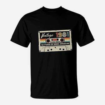 Vintage 1981 Retro Cassette Made In 1981 41st Birthday T-Shirt - Seseable