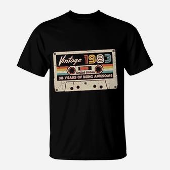 Vintage 1983 Retro Cassette Made In 1983 T-Shirt - Seseable