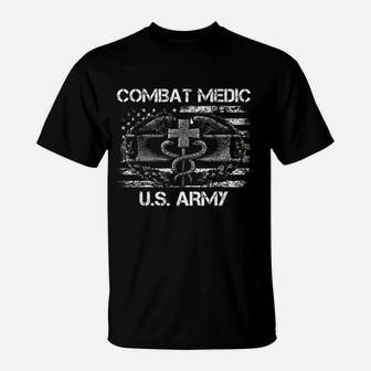 Vintage Army Combat Medic Veteran Gift For Us Army Veteran T-Shirt - Seseable