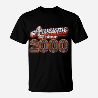 Vintage Awesome Since 2000 22th Birthday Gift 22 Years Old T-Shirt - Seseable