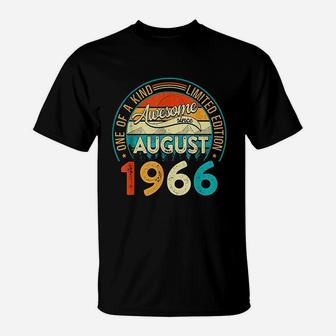 Vintage Awesome Since August 1966 56 Years Old Birthday T-Shirt - Seseable
