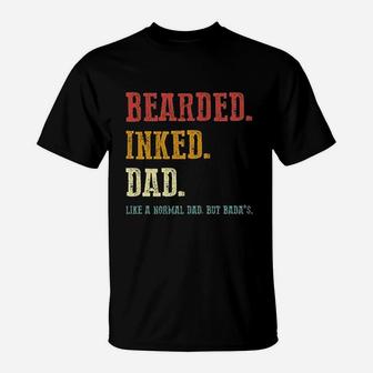 Vintage Bearded Inked Dad Like A Normal Dad T-Shirt - Seseable