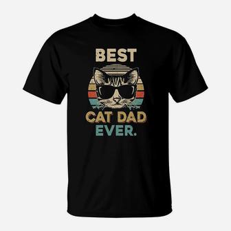 Vintage Best Cat Dad Ever Cat Daddy Father T-Shirt - Seseable