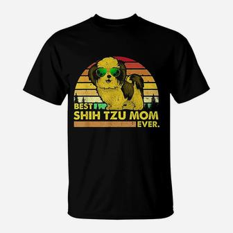 Vintage Best Shih Tzu Mom Ever Dog T-Shirt - Seseable