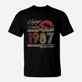 Vintage Birthday Gift Retro Vintage November 1987 T-Shirt - Seseable