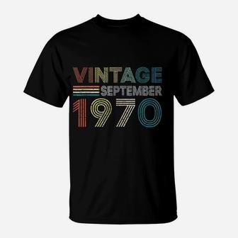 Vintage Born In September 1970 Man Myth Legend T-Shirt - Seseable
