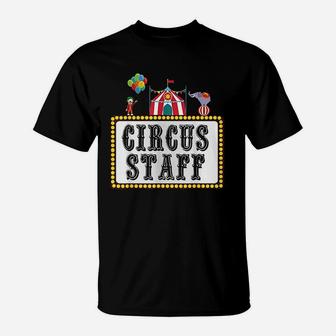 Vintage Circus Birthday Party Event Circus Staff T-Shirt - Seseable