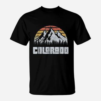 Vintage Colorado Mountains State Nature Sun Retro T-Shirt - Seseable