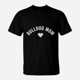 Vintage Cute Funny Dog Mama French English Bulldog Mom T-Shirt - Seseable