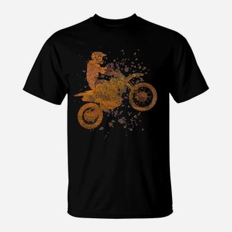 Vintage Dirt Bike Splash Design T-Shirt, Crossmotorrad Retro-Stil - Seseable