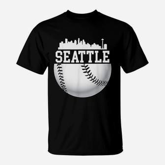 Vintage Downtown Seattle Baseball Retro Washington T-Shirt - Seseable