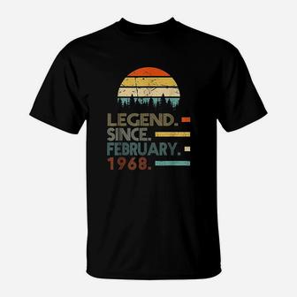 Vintage February 1968 53 Years Old 53rd Birthday T-Shirt - Seseable