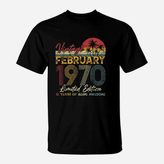 Vintage February 1970 Retro 52nd Years Old Vintage 1970 T-Shirt - Seseable