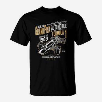 Vintage Formula Race Grand Prix Car Racing Driver T Shirt T-Shirt - Seseable