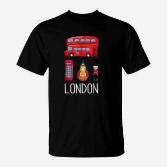 Vintage London British London England Bus T-Shirt - Seseable