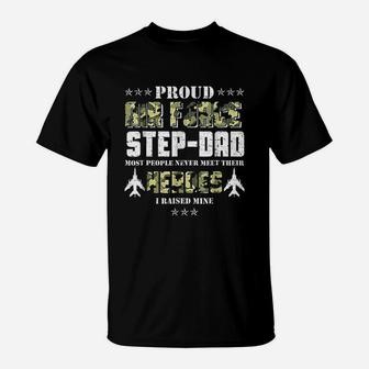 Vintage Proud Air Force Step Dad Veteran T-Shirt - Seseable