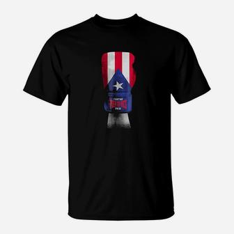 Vintage Puerto Rico Flag Boxing Gloves America T-Shirt - Seseable