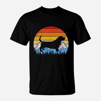 Vintage Retro Basset Hound Basset Hound Lovers Gifts T-Shirt - Seseable