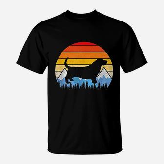 Vintage Retro Basset Hound Basset Hound Lovers Gifts T-Shirt - Seseable