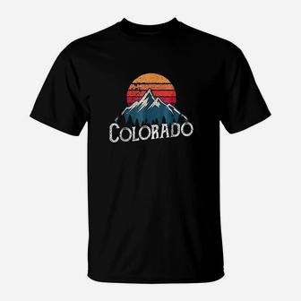 Vintage Retro Colorado Co Mountains Outdoor Wildness T-Shirt - Seseable