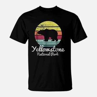 Vintage Retro Yellowstone National Park Wyoming Bear T-Shirt - Seseable