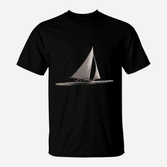 Vintage Sail Boat Nautical Dad Sailing T-Shirt - Seseable