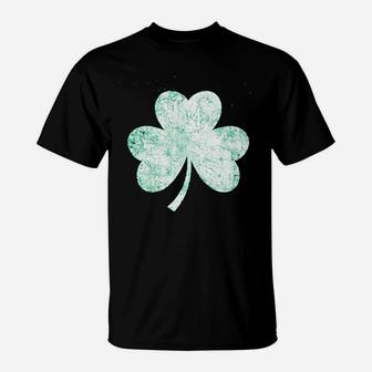 Vintage Style Distress Heather Irish Green Shamrock St Patricks Day Ireland Pride T-Shirt - Seseable