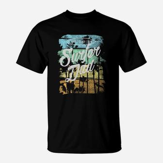 Vintage Surfer Dad Father's Day Retro Beach T-Shirt - Seseable