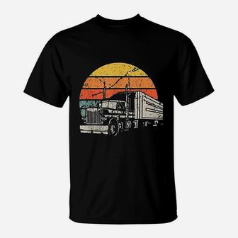Vintage Truck Driver Gift Retro Sun Driving Trucker T-Shirt - Seseable