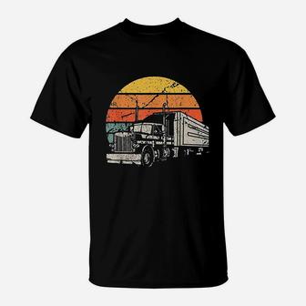 Vintage Truck Driver Gift Retro Sun Driving Trucker T-Shirt - Seseable