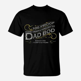 Vintage Whiskey Label Dad Bod Funny New Father Gift T-Shirt - Seseable