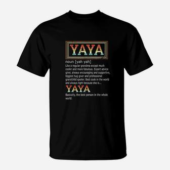 Vintage Yaya Definition Grandchildren Gifts Grandma T-Shirt - Seseable