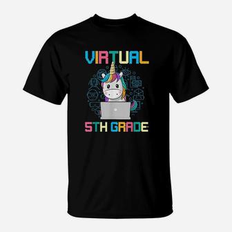 Virtual 5th Grader Back To School Online Teaching Teacher T-Shirt - Seseable