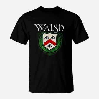 Walsh Surname Irish Last Name Walsh Family Crest T-Shirt - Seseable