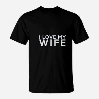 We Match I Love My Wife I Love My Husband Matching Couples Football T-Shirt | Seseable CA