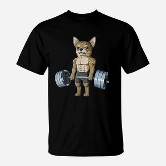 Weightlifting Chihuahua Deadlifting Chihuahua Powerlifting T-Shirt - Seseable