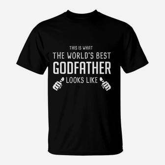 What The Worlds Best Godfather Looks Like Godfather Gift T-Shirt - Seseable