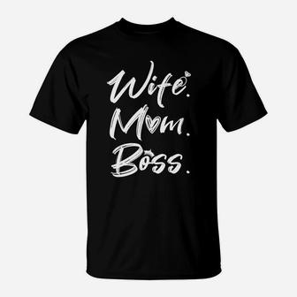 Wife Mom Boss Basic T-Shirt - Seseable