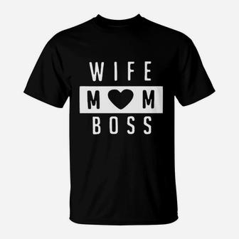 Wife Mom Boss Letter Print Strappy T-Shirt - Seseable