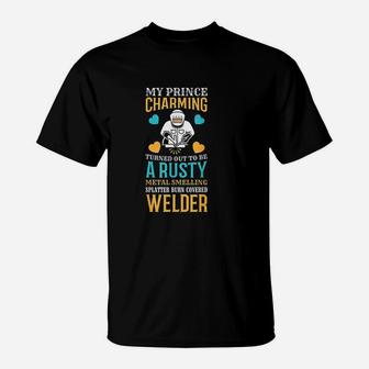 Wife Mom Girlfriend Cute Funny Welding, best friend gifts T-Shirt - Seseable