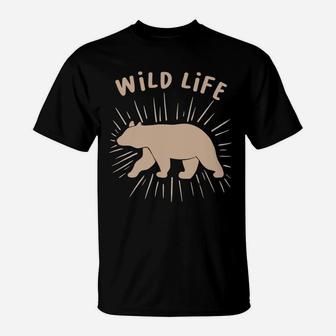 Wild Life Bear Camping Funny Gift For Campers T-Shirt - Seseable