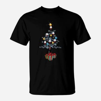 Wine Christmas Tree Funny Wine Lover Christmas Gift T-Shirt - Seseable