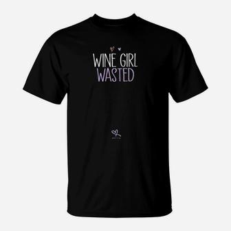 Wine Girl Wasted Funny Wine Lover Saying Novelty Mom T-Shirt