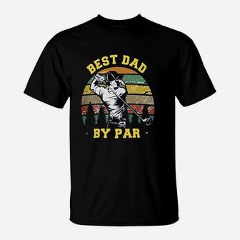 Winnice Retro Best Papa By Par Funny Golf Dad Vintage Fathers Day Golfers T-Shirt - Seseable